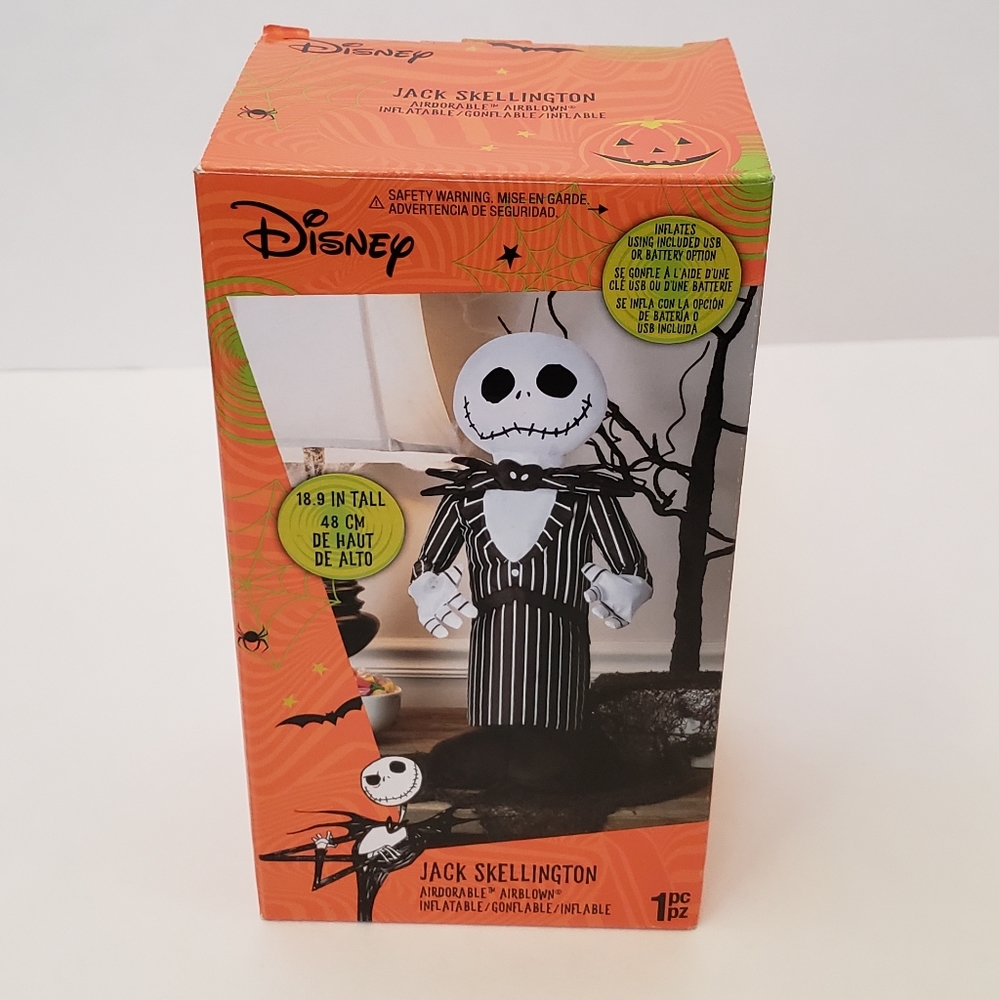 NEW Jack Skellington Halloween Christmas Tabletop Inflatable 18.9"